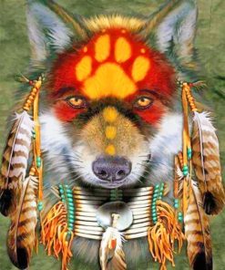 Amerindian Wolf paint by numbers