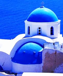 Blue Santorini paint by numbers