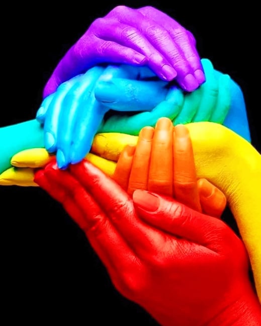 Colored Hands paint by numbers