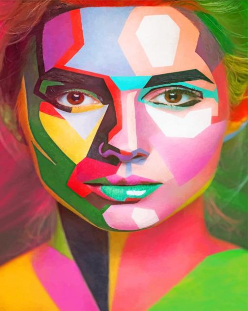 Colored Face Art paint by numbers