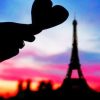 Eiffel Tower And Heart Silhouette paint by numbers