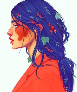 Floral Hair Art paint by numbers