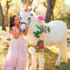 Girl With Mini Horse Unicorn paint by numbers