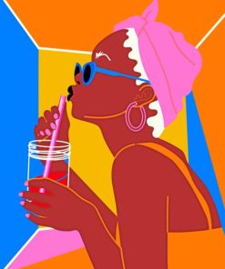 Illustration African Woman paint by numbers