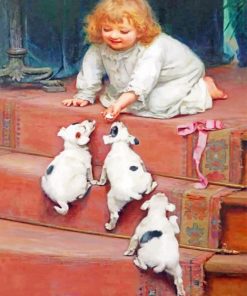 Little Girl Taking Care Of Pets paint by numbers