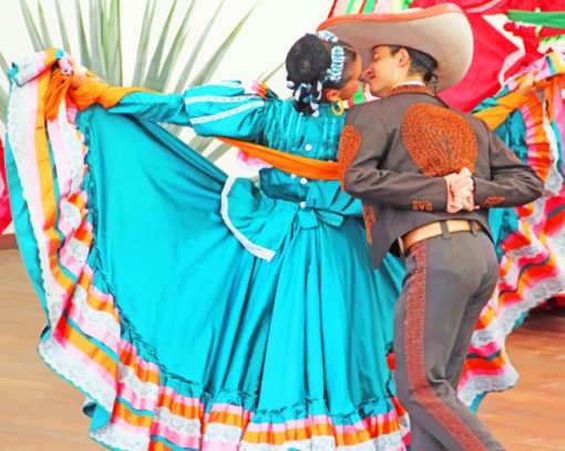 Mexican Dancers Outfit paint by numbers