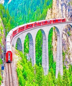 Parc Ela Train Switzerland paint by numbers