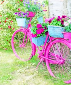 Pink Bicycle Decor paint by numbers