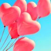 Pink Heart Balloons paint by numbers