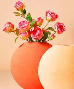 Pink Roses Vase paint by numbers