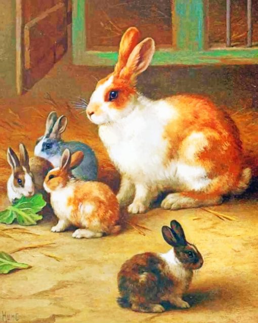 Rabbits paint by numbers