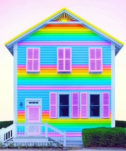 Rainbow House paint by numbers