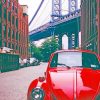 Red VW In Brooklyn Streets paint by numbers