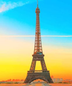 Sundown Eiffel Tower paint by numbers