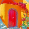 Yellow House Santorini paint by numbers