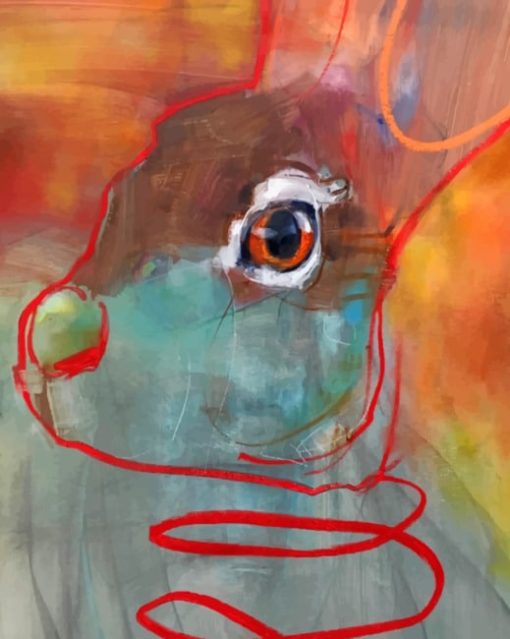 Abstract Bunny paint by numbers