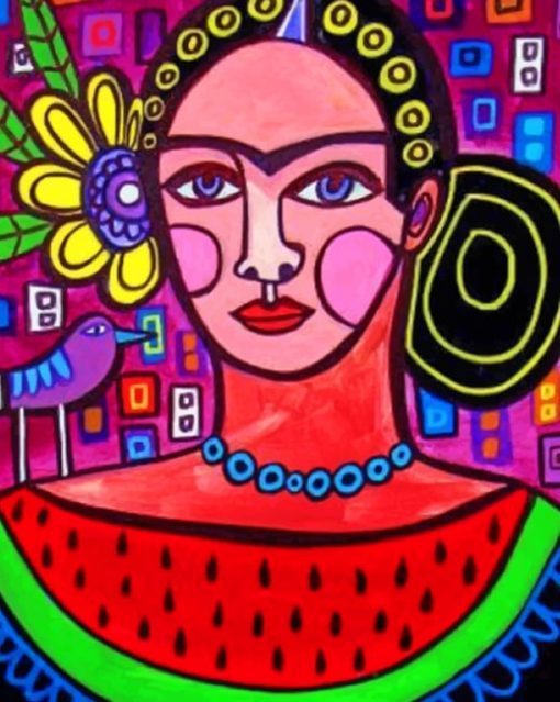 Aesthetic Abstract Frida Kahlo paint by numbers