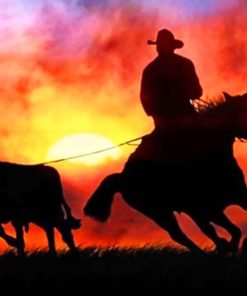 Aesthetic Cowboy Silhouette Paint by numbers