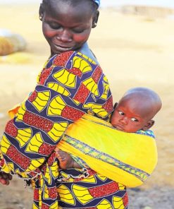 African Lady With Child paint by numbers