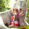 Anime Girl And Big Wolf paint by numbers