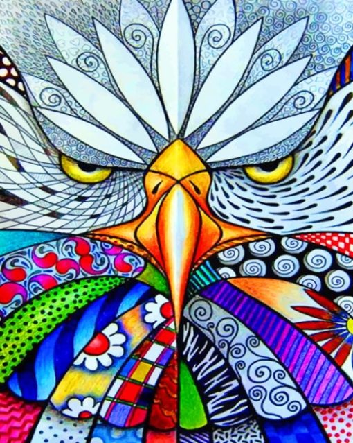 Abstract Mad Eagle Paint by numbers