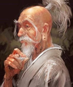 Badass Old Man Anime paint by numbers