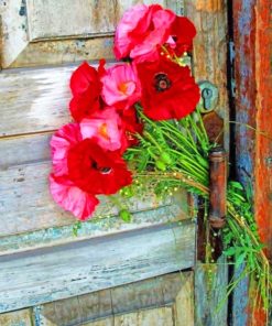 Beautiful Old Door And Flowers paint by numbers