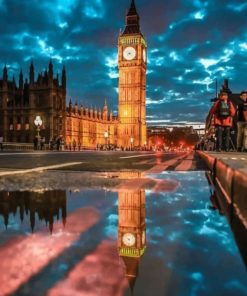 Big Ben Water Reflection Paint by numbers