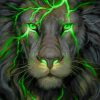 Black And Green Lion Paint by numbers