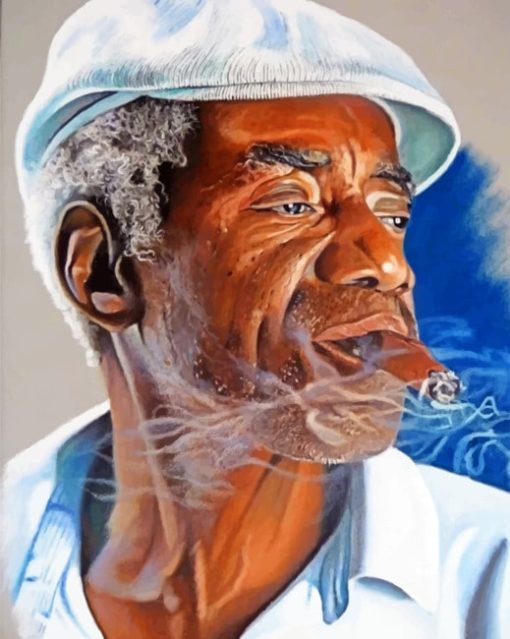 Black Cuban Man paint by numbers
