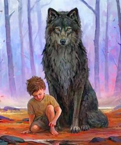 Boy And Wolf Paint by numbers