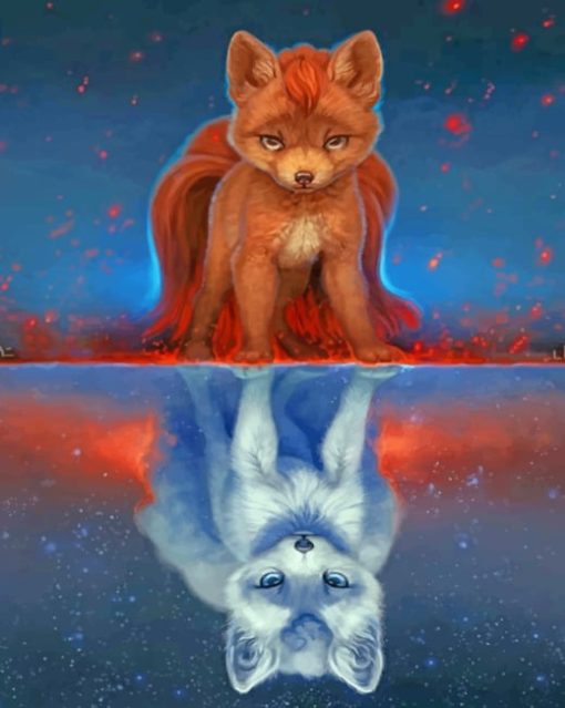Brown And White Fox Paint by numbers