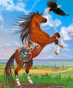 Brown Horse And Eagle Paint by numbers