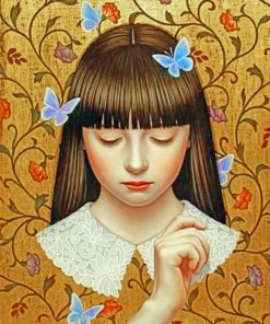 Butterflies Girl Paint by numbers