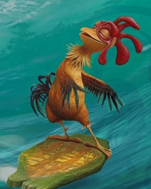 Chicken Surfing Paint by numbers