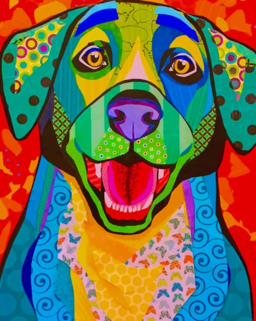 Colorful Puppy Paint by numbers