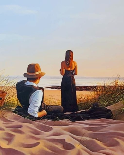 Couple On The Beach paint by numbers