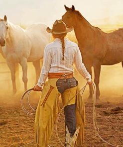Cowgirl In Chaps paint by numbers