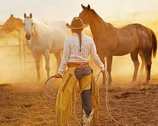 Cowgirl In Chaps paint by numbers