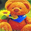 Cute Brown Teddy Bear paint by numbers