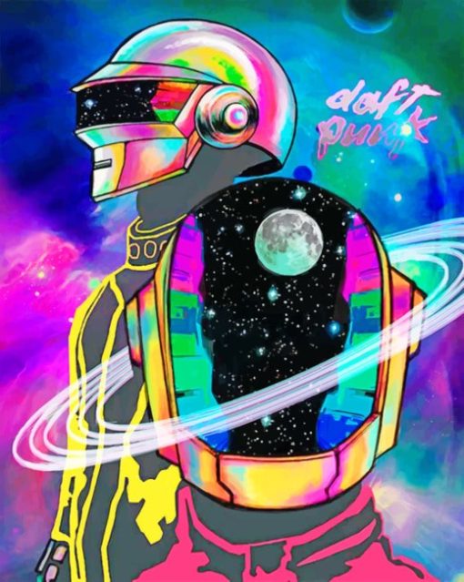 Colorful Daft Punk paint by numbers