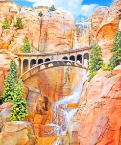Disneyland Resort Waterfall paint by numbers