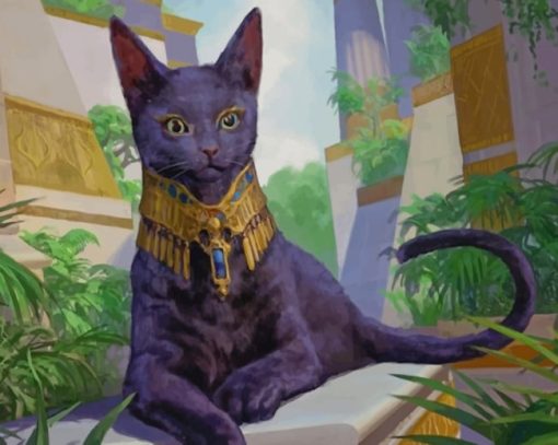 Egyptian Black Cat paint by numbers
