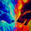 Fire And Ice Wolves paint by numbers