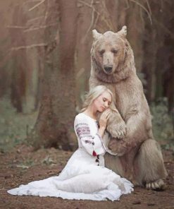 Girl With Bear Photography paint by numbers