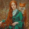 Girl With Fox paint by numbers