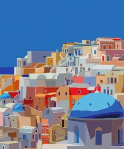 Greece Houses paint by numbers
