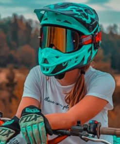 Lady Motocross Paint by numbers