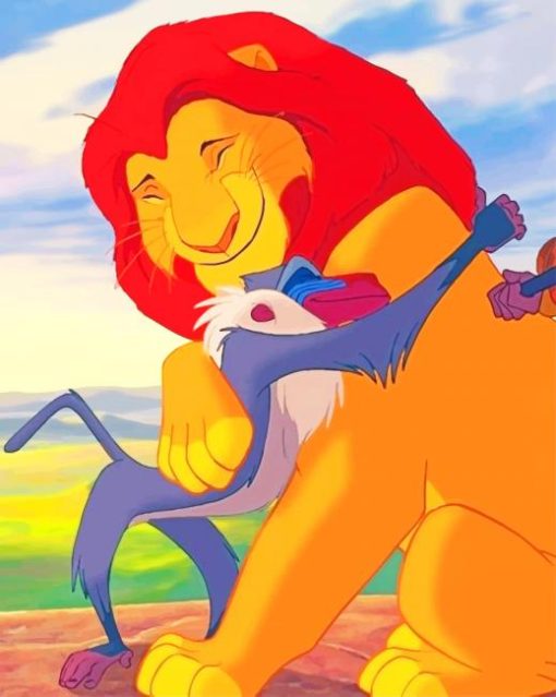 Lion King Hug paint by numbers