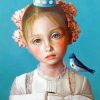 Little Girl And Bird paint by numbers